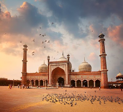 ジャーマー・マスジドの赤砂岩と白大理石のドーム