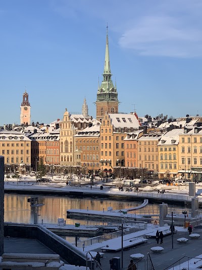 ガムラスタンのカラフルな建物が並ぶ石畳の路地