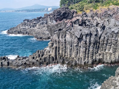 海岸に並ぶ六角形の柱状節理