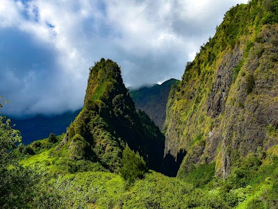 イアオ渓谷のイアオニードルと熱帯の緑