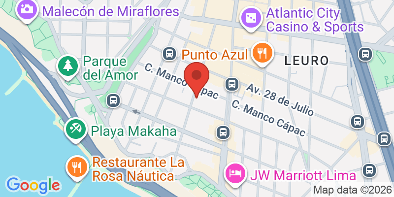 ミラフローレス海岸遊歩道の地図