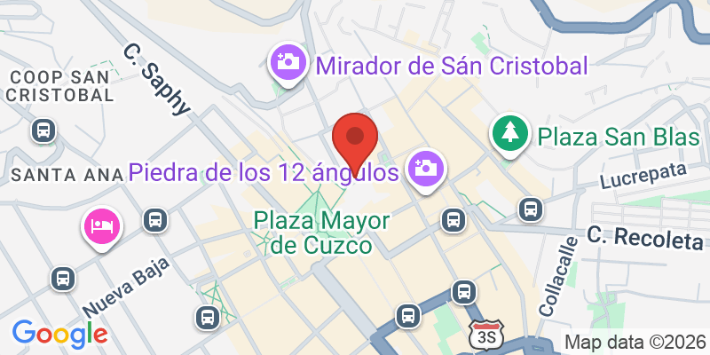 クスコ大聖堂の地図