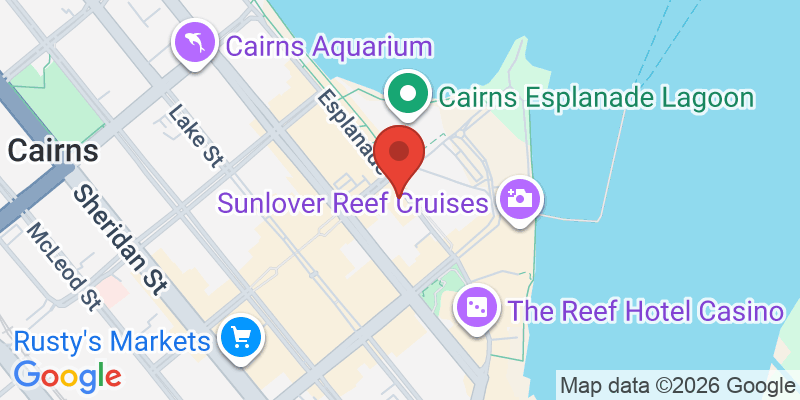 ケアンズのウォーターフロント散策の地図