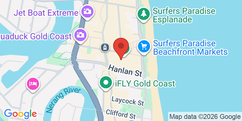 サーファーズ・パラダイス・ビーチの地図