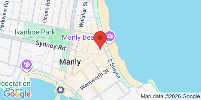 マンリービーチの地図