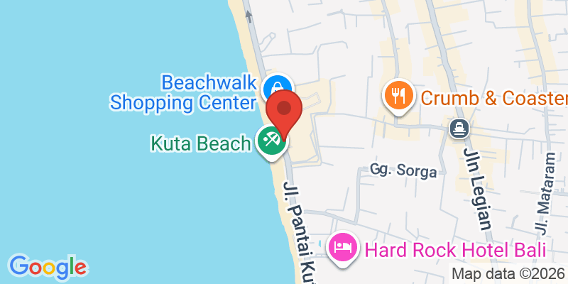 クタビーチの地図