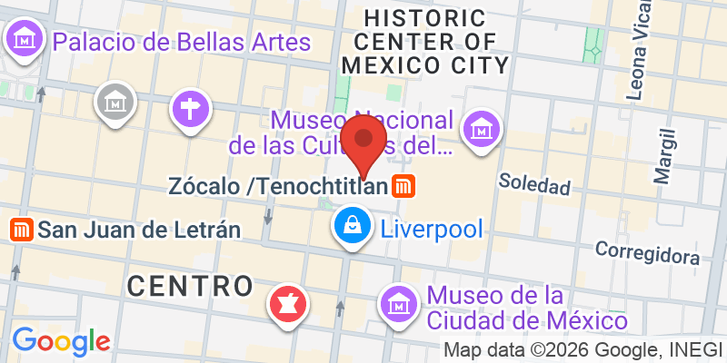 ソカロ（中央広場）の地図