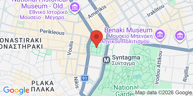 シンタグマ広場と衛兵交代式の地図