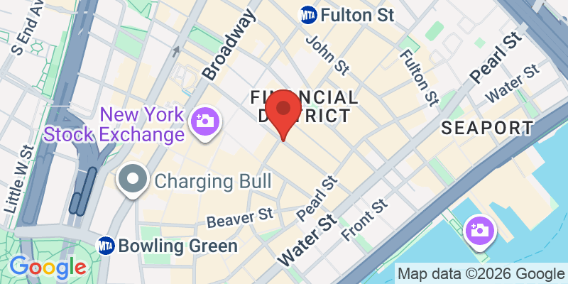 ウォール街&トリニティ教会の地図