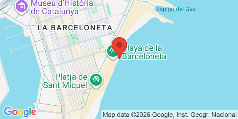 バルセロネータビーチの地図