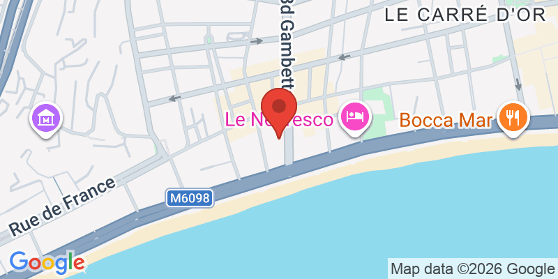 ニース海岸でのビーチタイムの地図