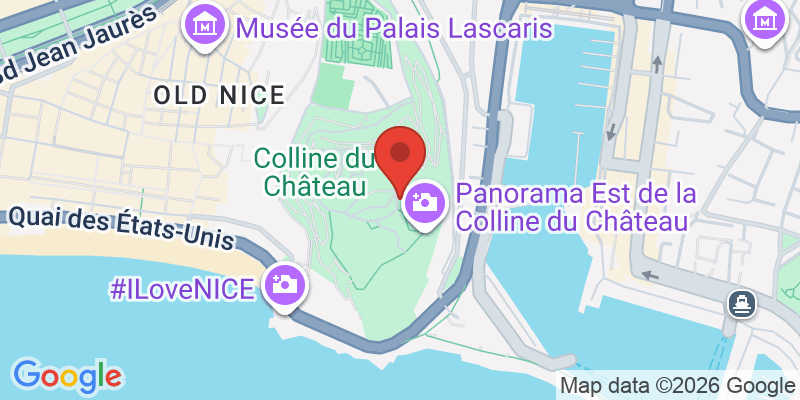 城跡公園（コリーヌ・デュ・シャトー）の地図