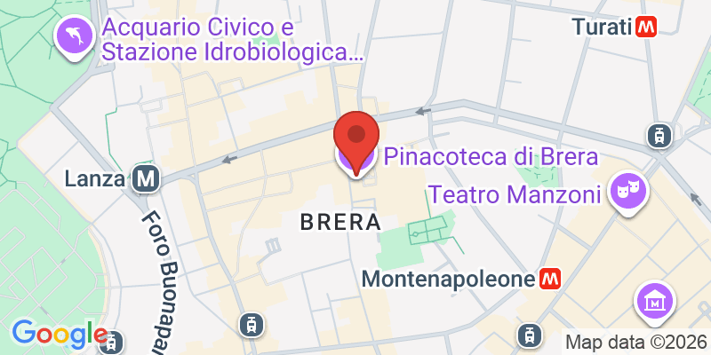 ブレラ絵画館の地図