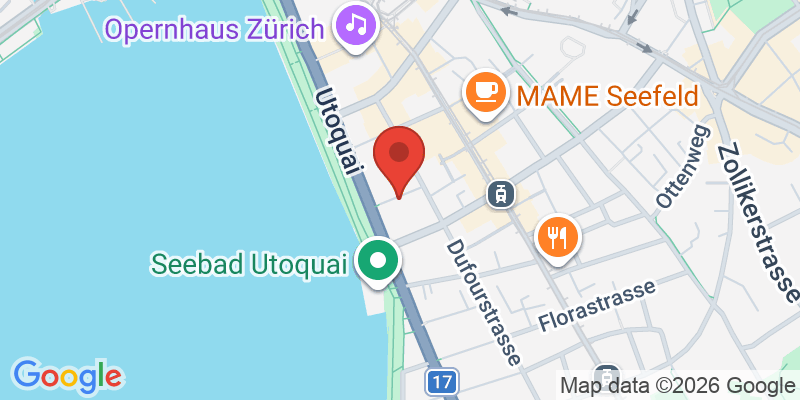 チューリッヒ湖畔の散歩道の地図