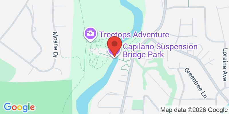 キャピラノ吊り橋の地図