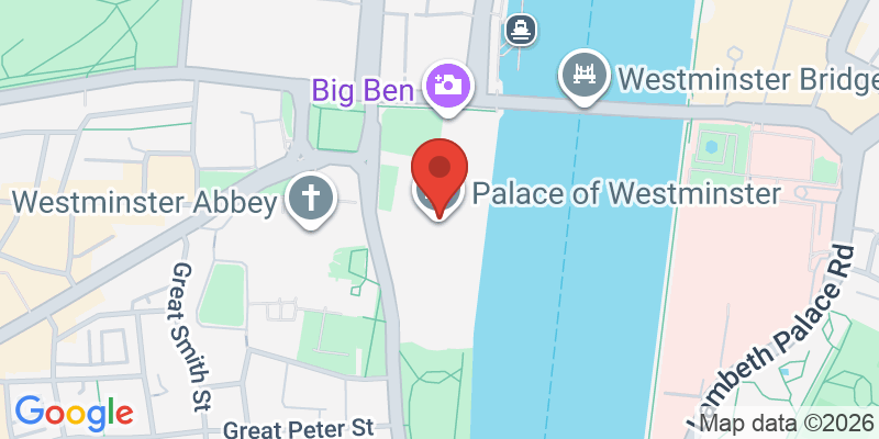 ウェストミンスター宮殿（ビッグベン）の地図