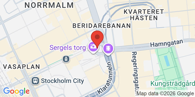 セルゲル広場とドロットニングガータン通りの地図