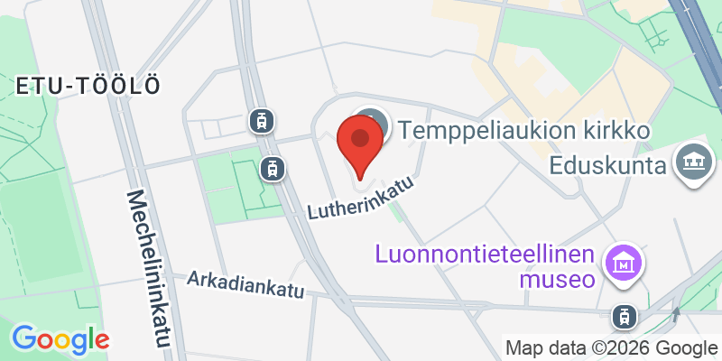 テンペリアウキオ教会（岩の教会）の地図